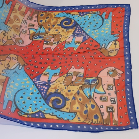2/ $20 Sheer cat dog print rectangle scarf